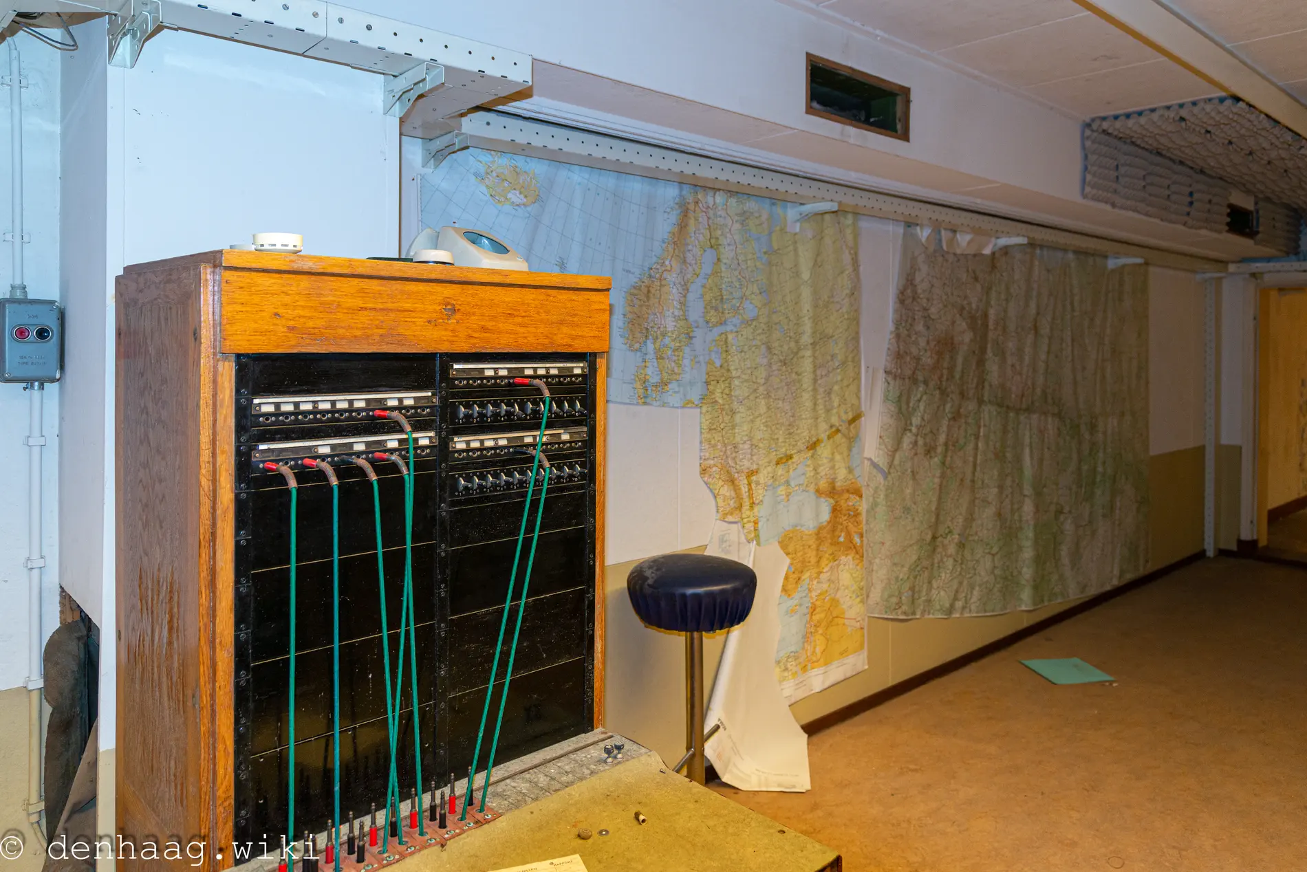 De oude telefooncentrale in de Seyss-Inquart bunker in september 2020.